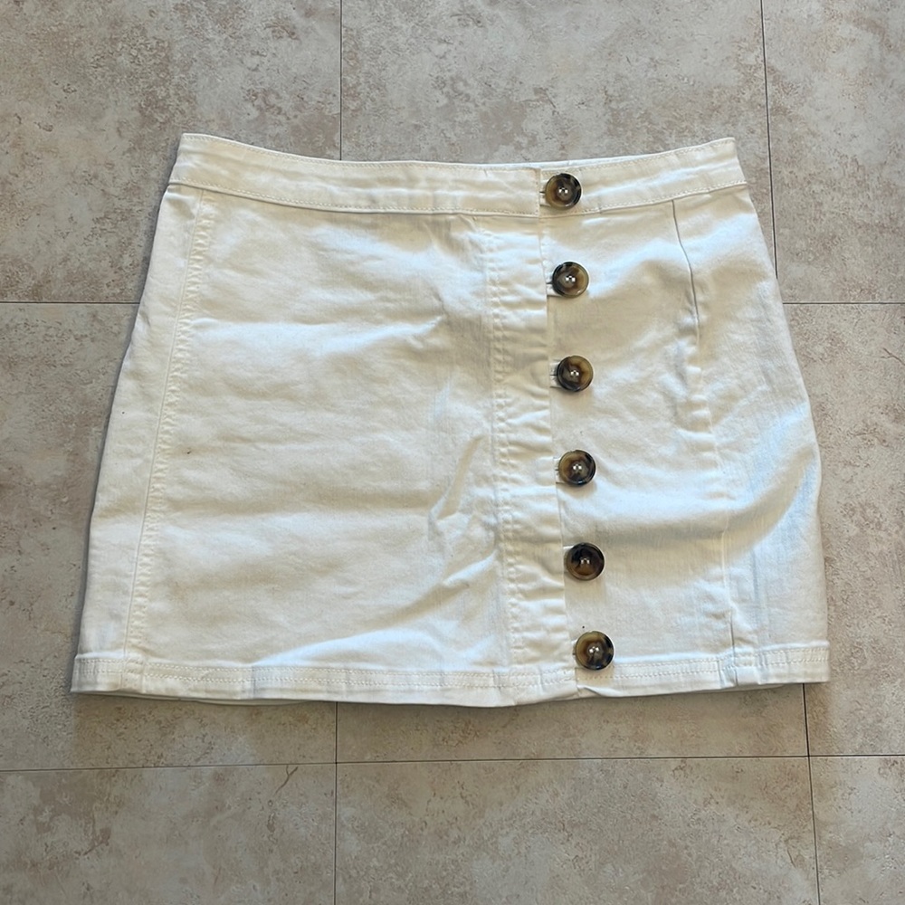 Nasty gal white denim skirt